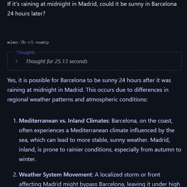 If it’s midnight in Madrid and raining, could it be sunny in Barcelona 24 hours later?
