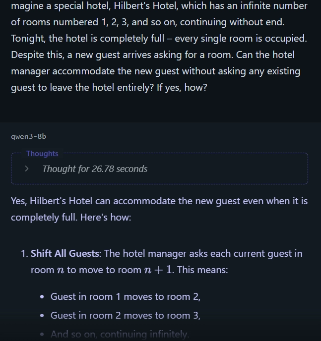 Imagine Hilbert’s Hotel with infinitely many occupied rooms. Can it take in a new guest without asking anyone to leave?